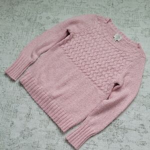 St. John's Bay Light Pink Textured Crew Neck Sweater